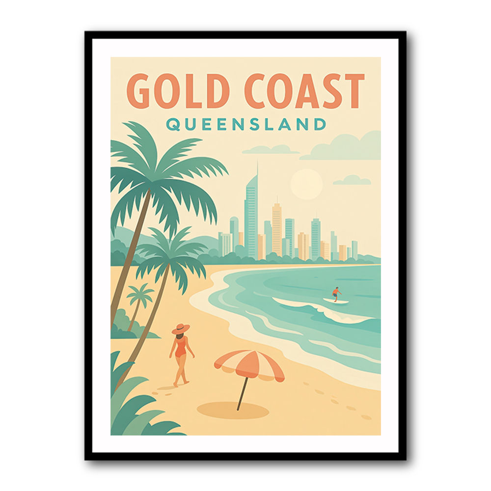 Gold Coast Travel Poster Wall Art