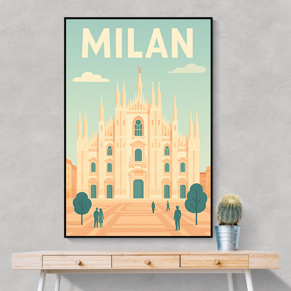 Milan Travel Poster Wall Art