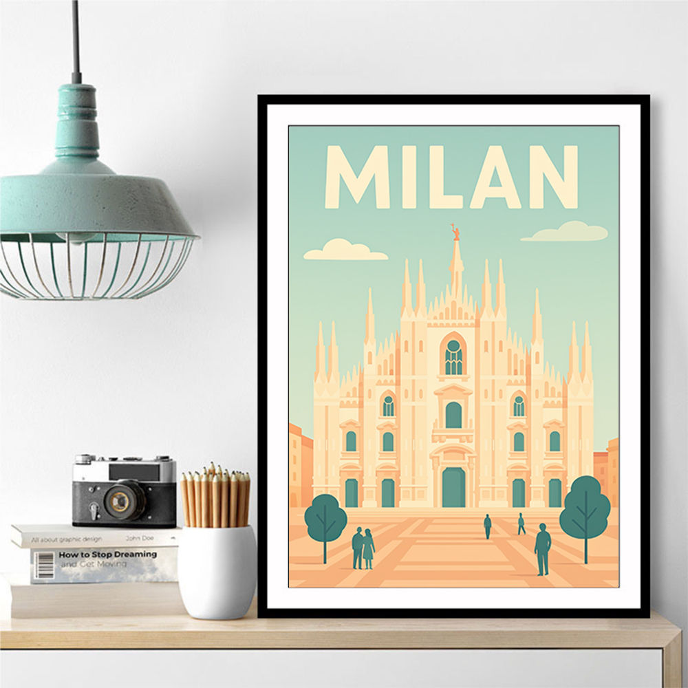 Milan Travel Poster Wall Art