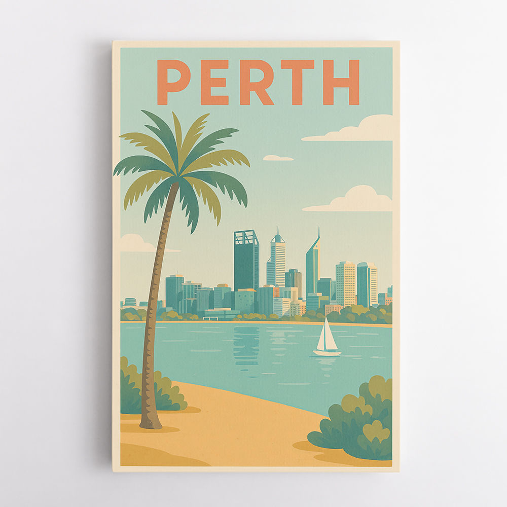 Perth In Modern Colors 1 Wall Art