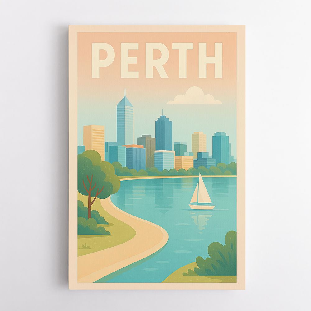 Perth In Modern Colors Wall Art