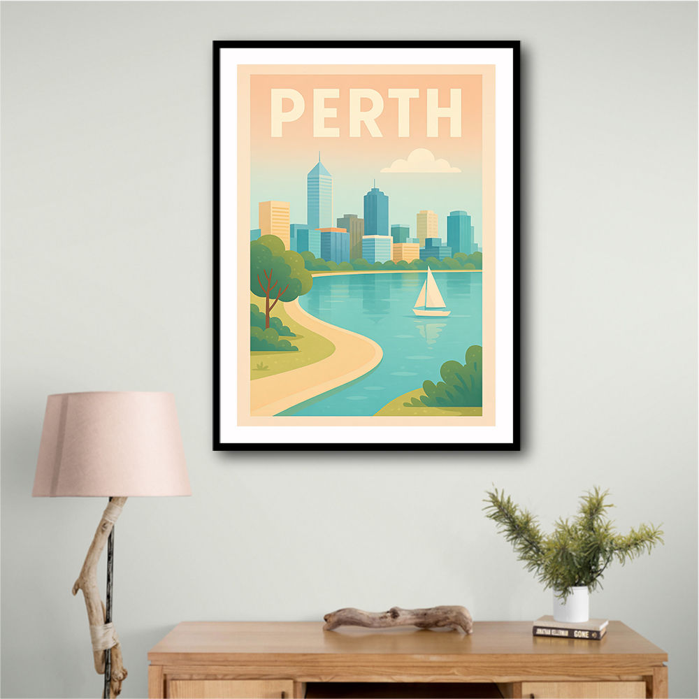 Perth In Modern Colors Wall Art