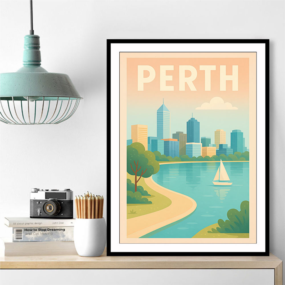 Perth In Modern Colors Wall Art