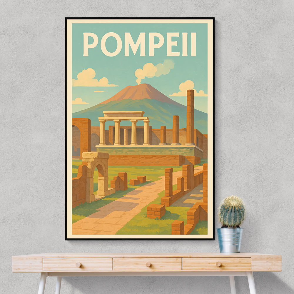 Pompeii Modern Travel Poster 1 Wall Art