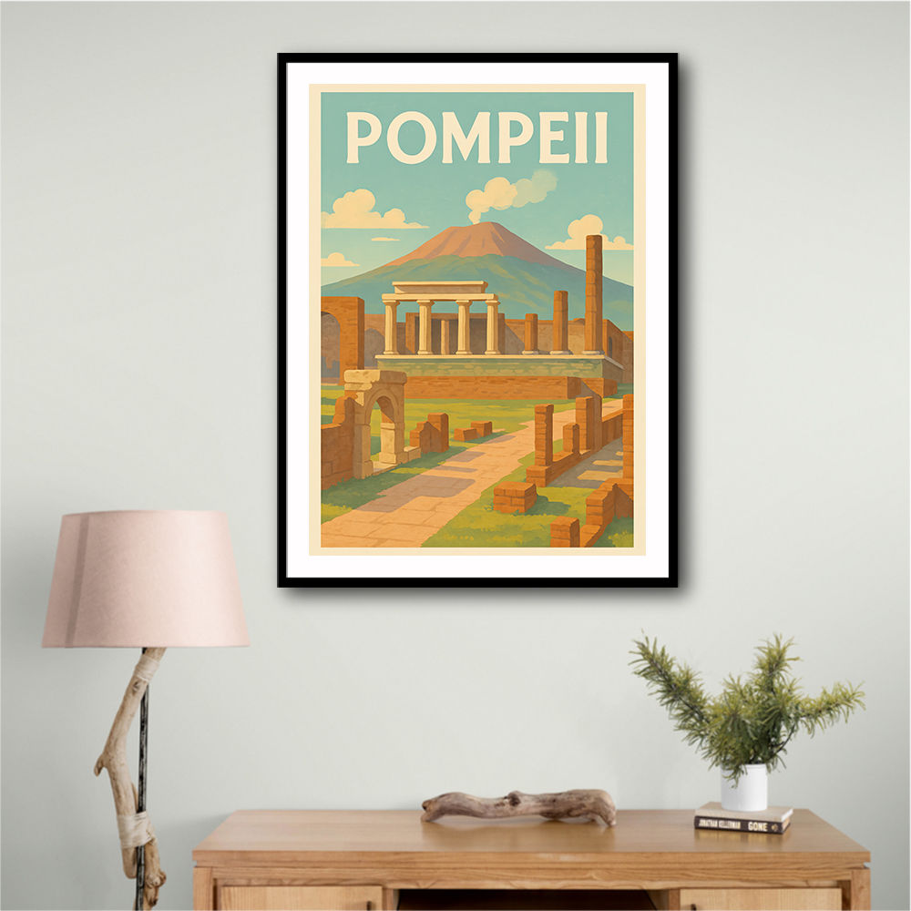 Pompeii Modern Travel Poster 1 Wall Art