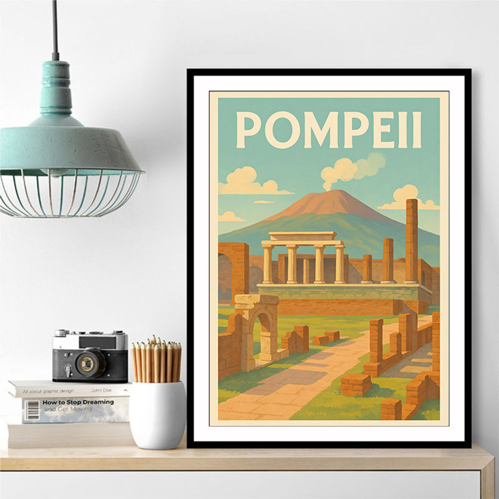 Pompeii Modern Travel Poster 1 Wall Art