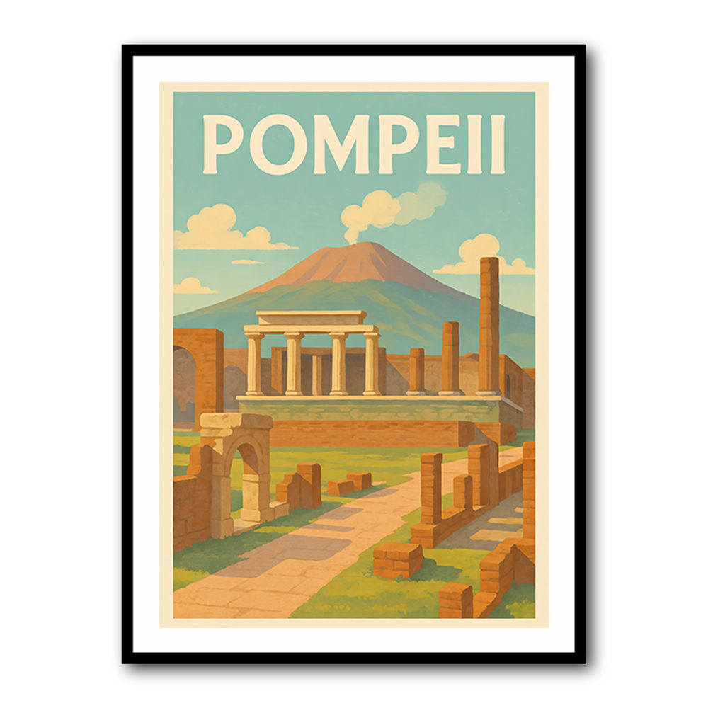 Pompeii Modern Travel Poster 1 Wall Art