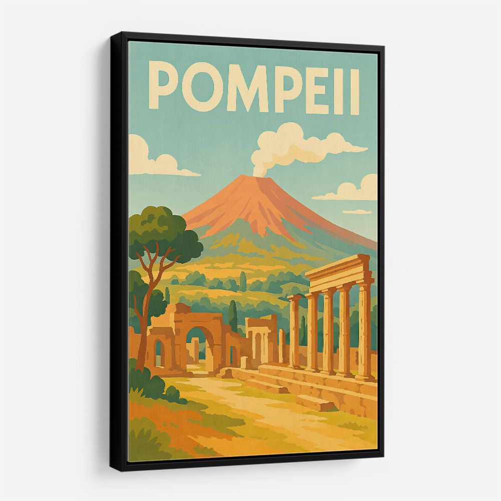 Pompeii Modern Travel Poster Wall Art