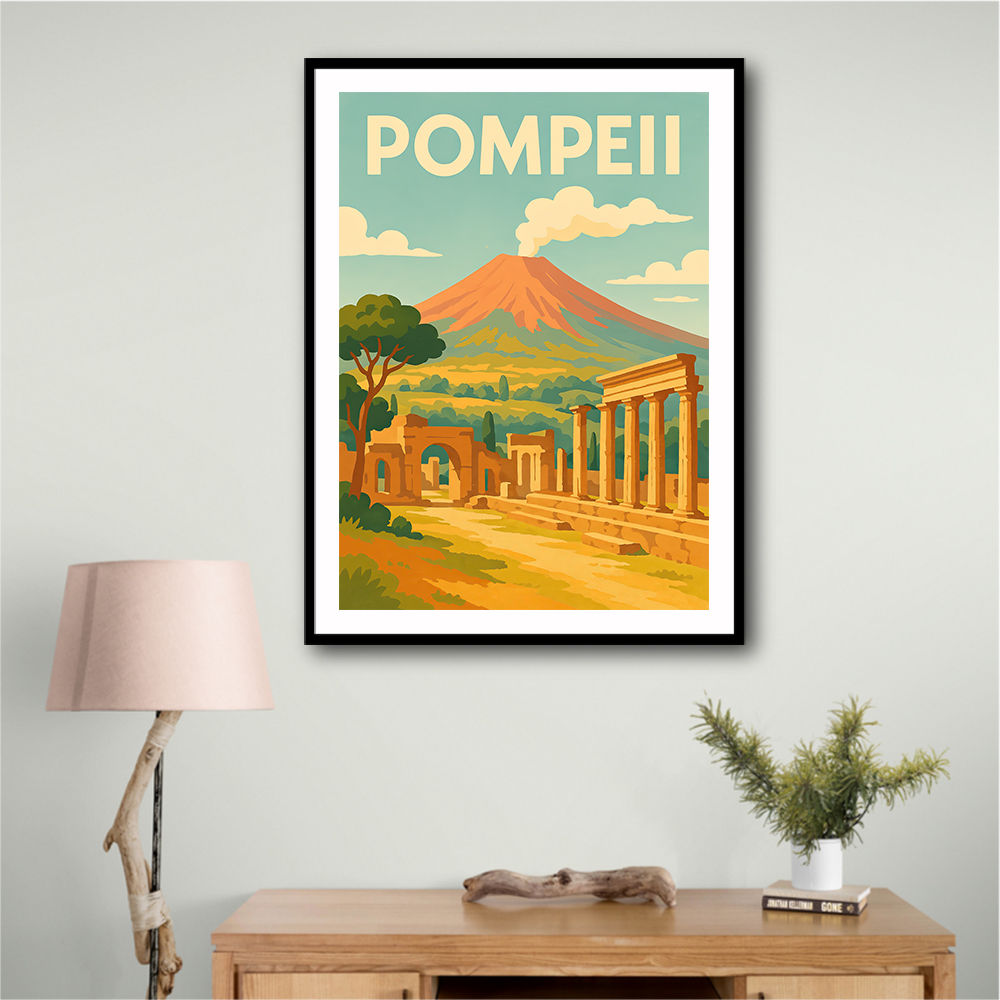 Pompeii Modern Travel Poster Wall Art