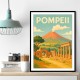 Pompeii Modern Travel Poster Wall Art