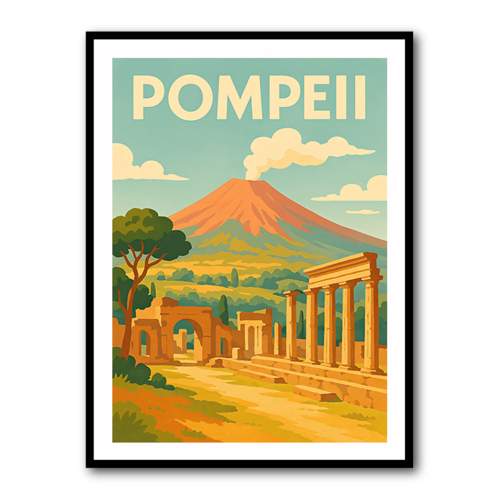 Pompeii Modern Travel Poster Wall Art