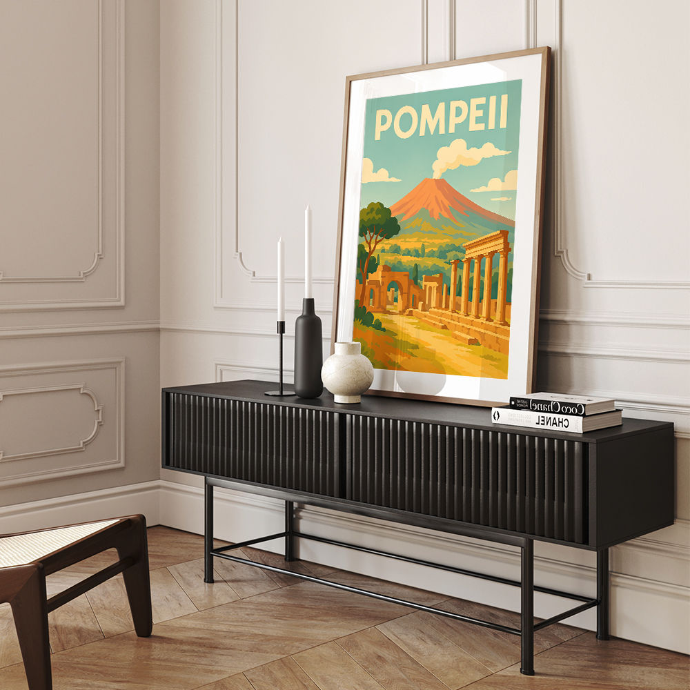Pompeii Modern Travel Poster Wall Art