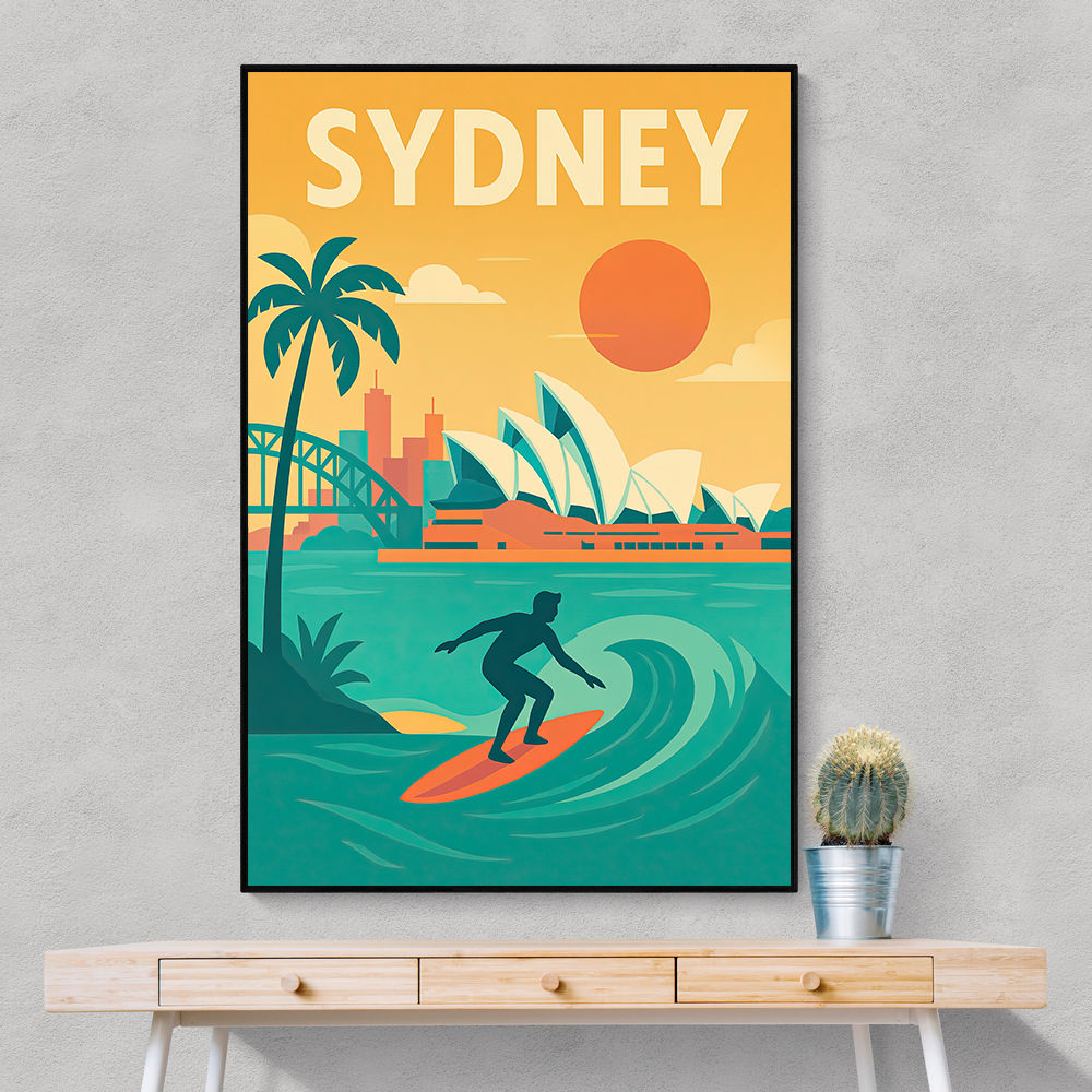Sydney Travel Poster 2 Wall Art