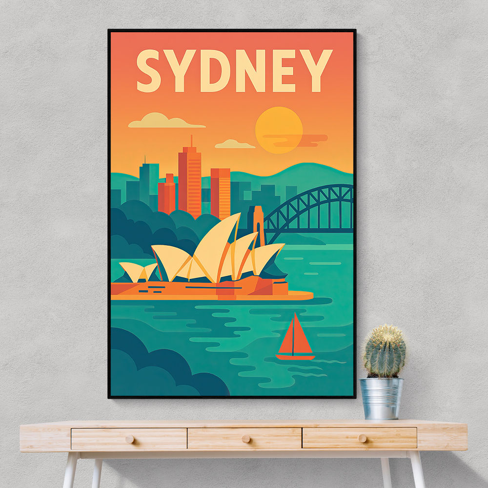 Sydney Travel Poster 3 Wall Art