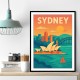 Sydney Travel Poster 3 Wall Art