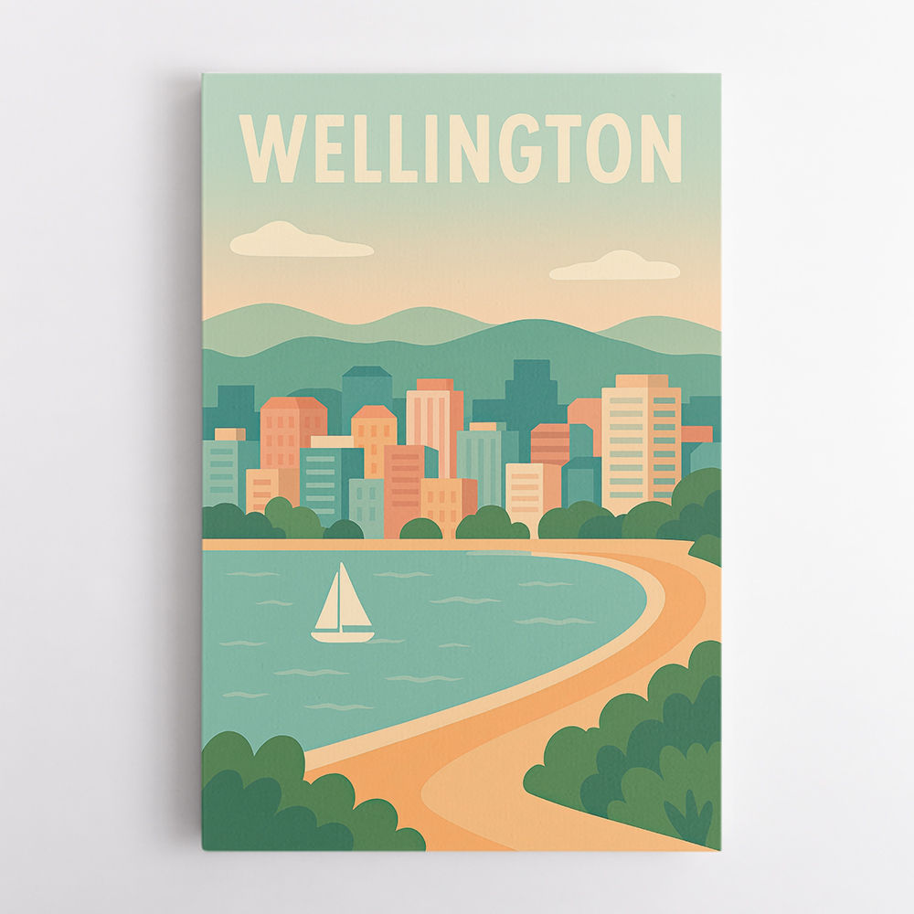 Wellington Modern Travel Poster Wall Art