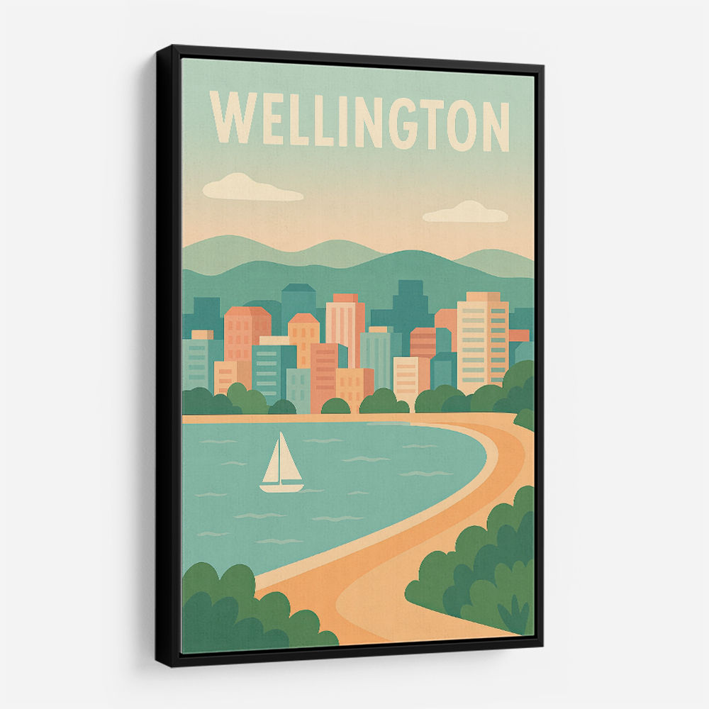 Wellington Modern Travel Poster Wall Art