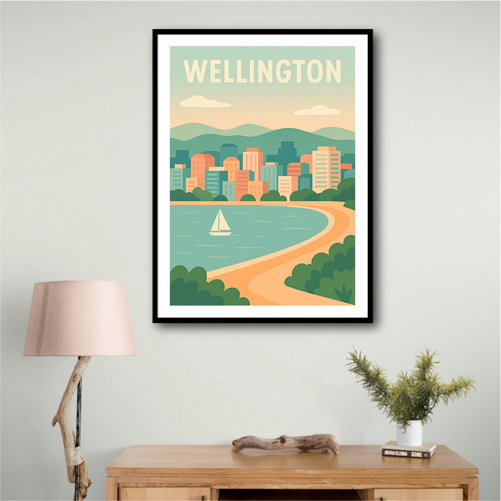 Wellington Modern Travel Poster Wall Art