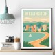 Wellington Modern Travel Poster Wall Art