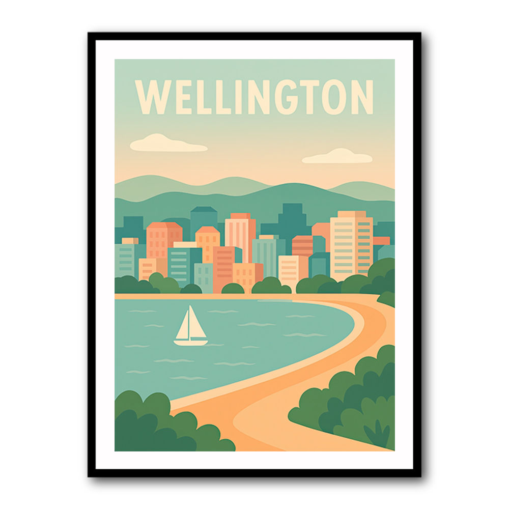 Wellington Modern Travel Poster Wall Art