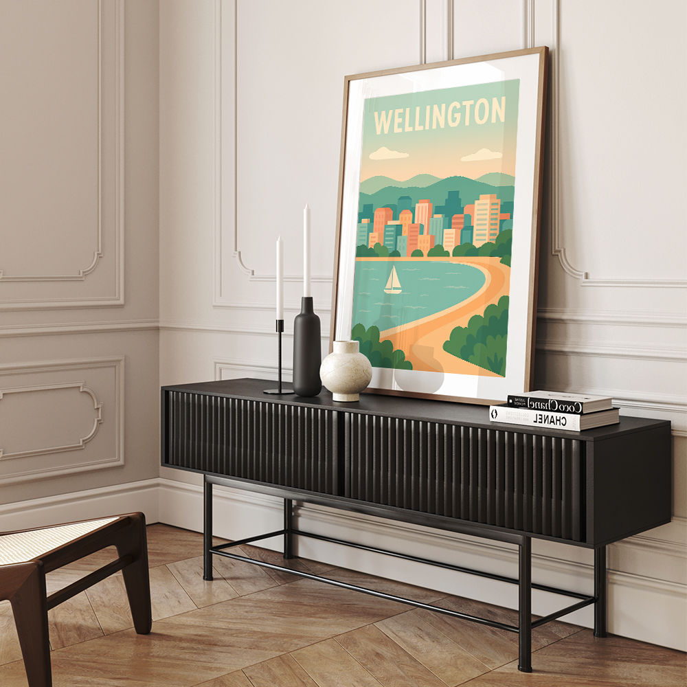Wellington Modern Travel Poster Wall Art