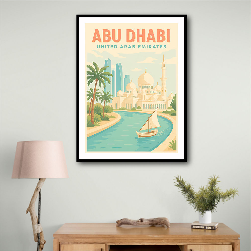Abu Dhabi Travel Poster Wall Art