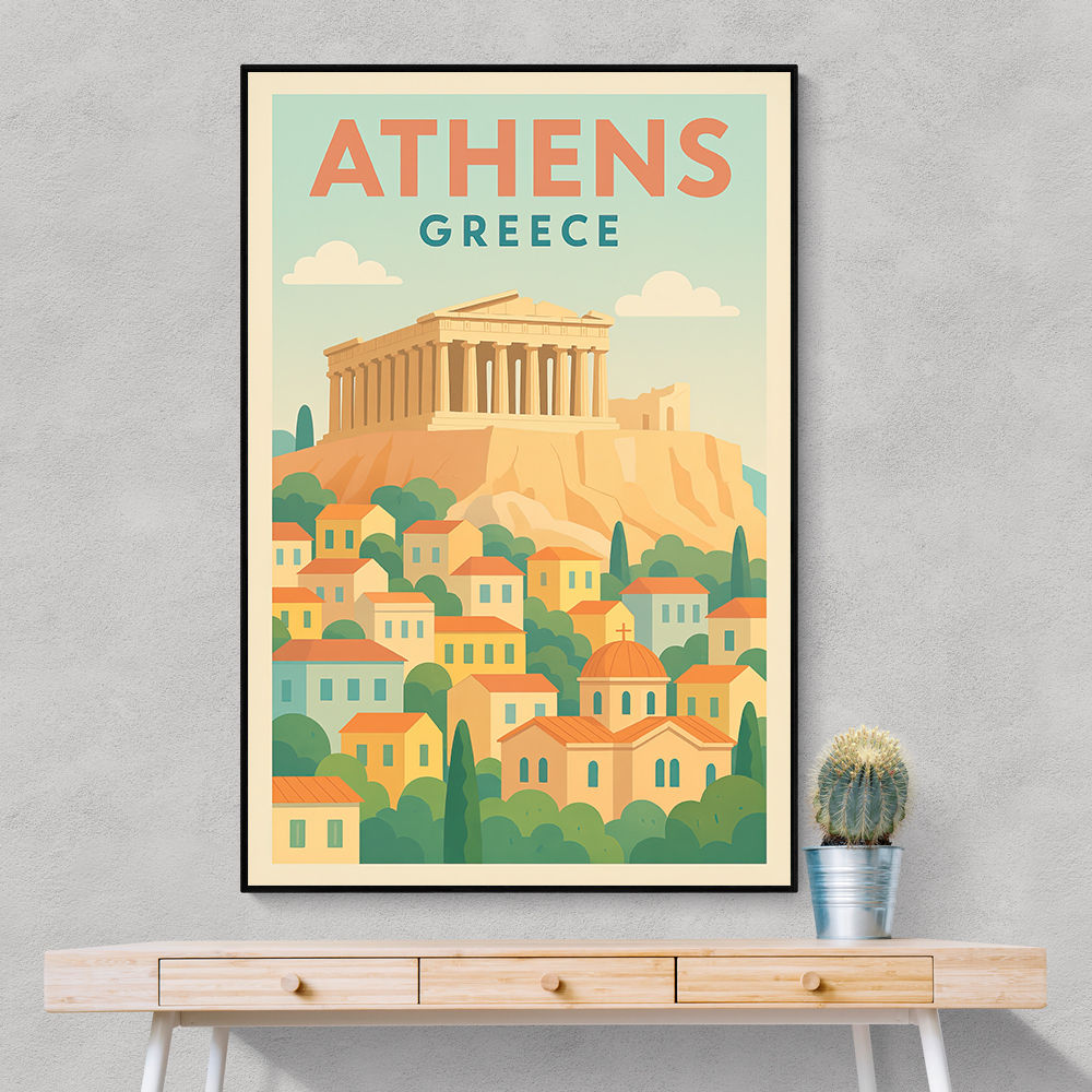 Athens Greece Travel Poster 1 Wall Art