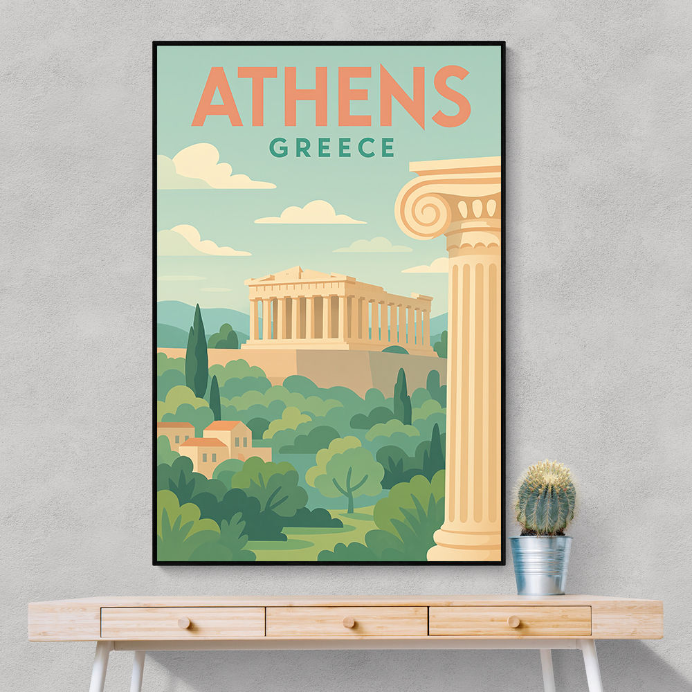 Athens Greece Travel Poster Wall Art