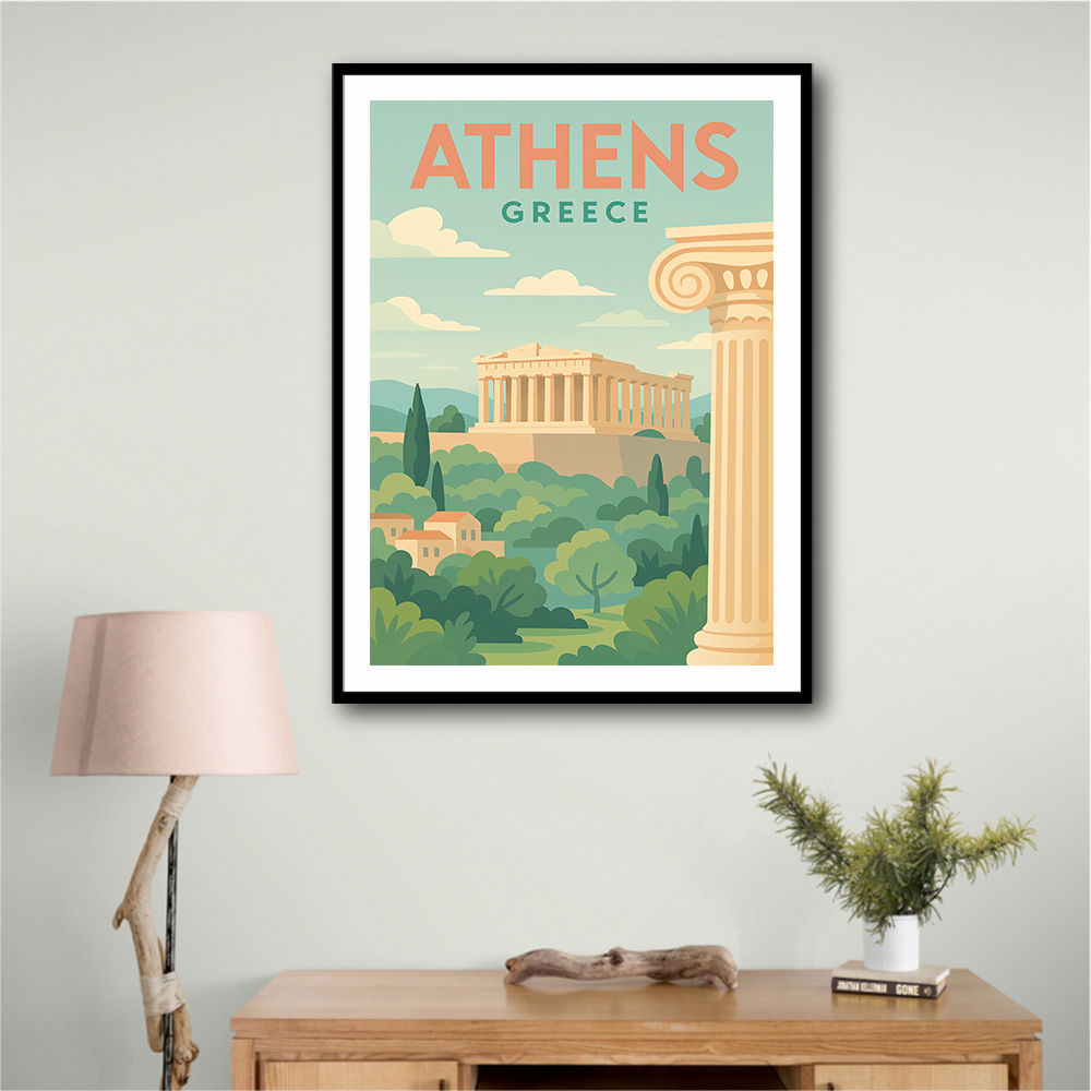 Athens Greece Travel Poster Wall Art