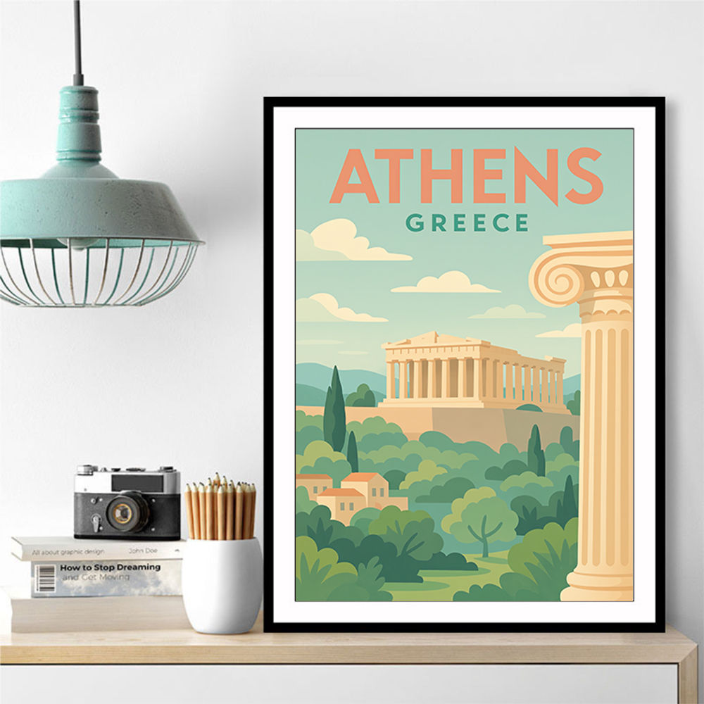 Athens Greece Travel Poster Wall Art