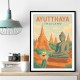 Ayutthaya Thailand Travel Poster 1 Wall Art