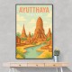 Ayutthaya Thailand Travel Poster Wall Art