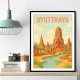Ayutthaya Thailand Travel Poster Wall Art