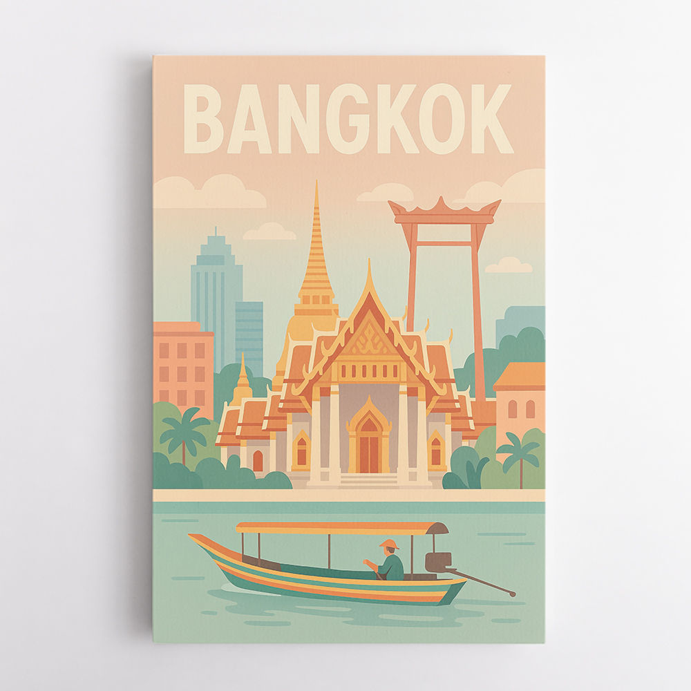 Bangkok Travel Poster 1 Wall Art
