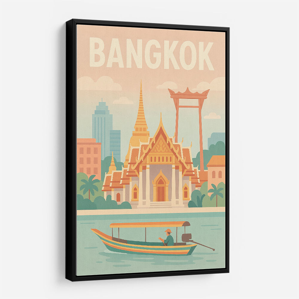 Bangkok Travel Poster 1 Wall Art