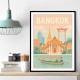 Bangkok Travel Poster 1 Wall Art
