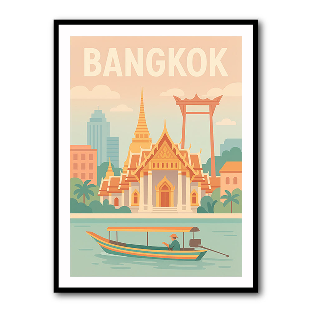 Bangkok Travel Poster 1 Wall Art