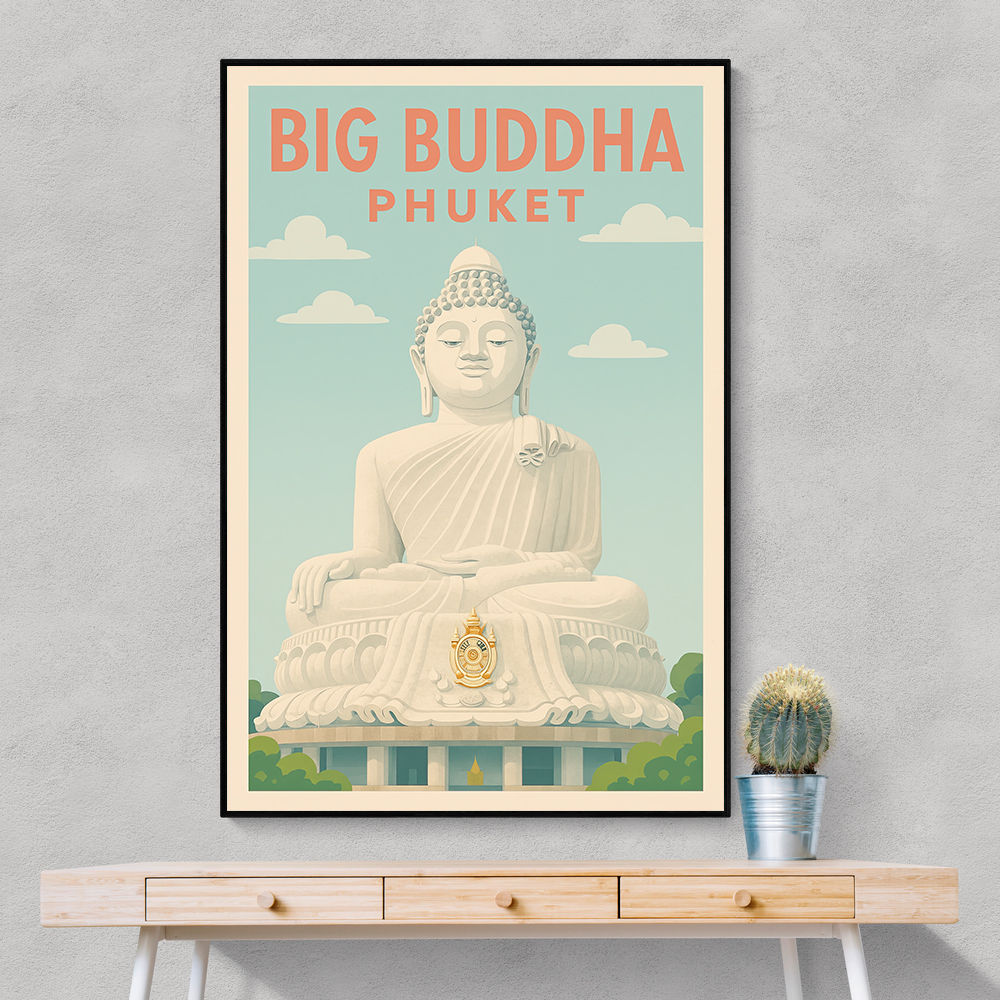 Big Buddha Phuket Thailand Travel Poster Wall Art