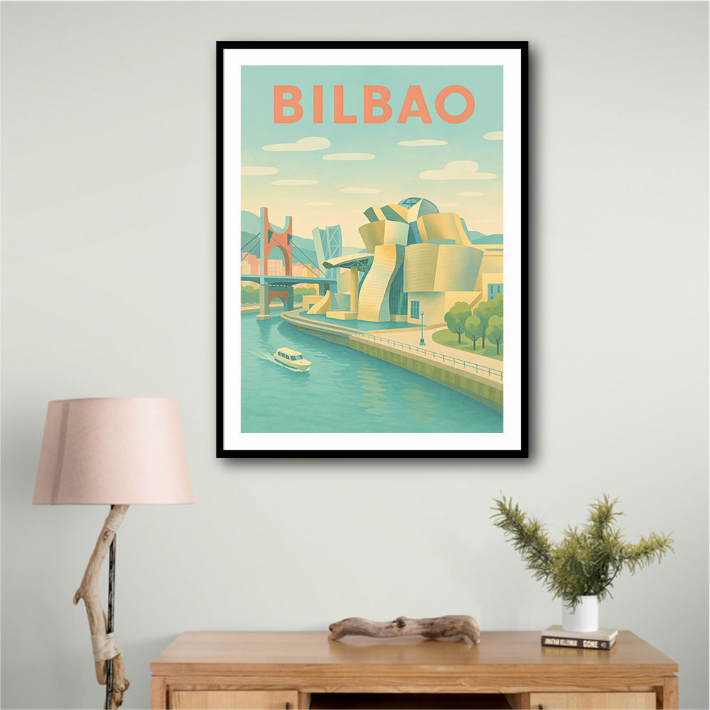Bilbao Travel Poster Wall Art
