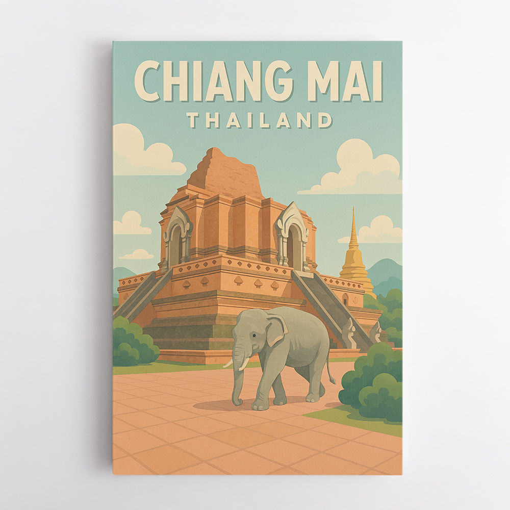 Chiang Mai Thailand Travel Poster Wall Art