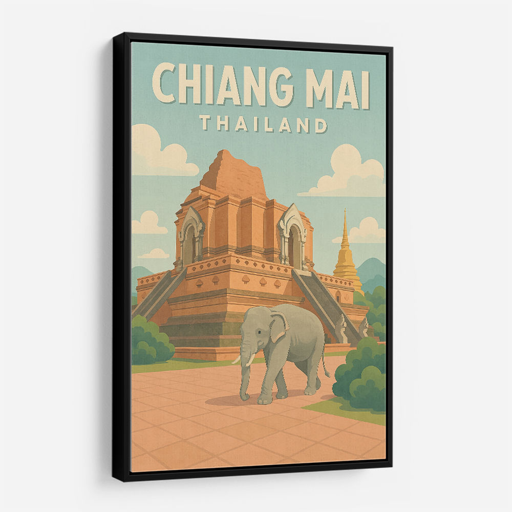 Chiang Mai Thailand Travel Poster Wall Art