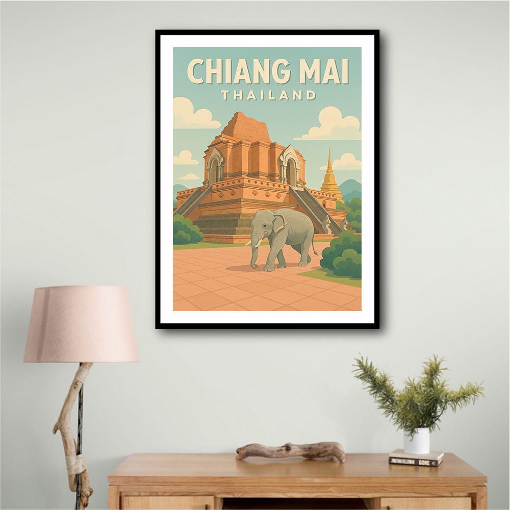 Chiang Mai Thailand Travel Poster Wall Art
