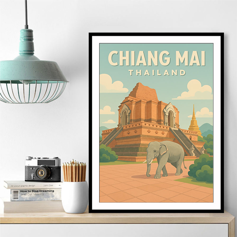 Chiang Mai Thailand Travel Poster Wall Art