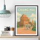 Chiang Mai Thailand Travel Poster Wall Art