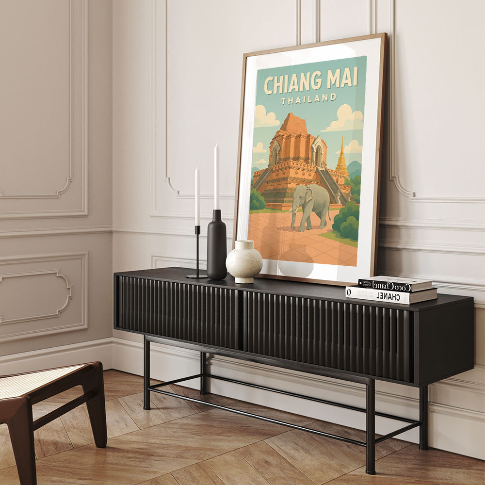 Chiang Mai Thailand Travel Poster Wall Art