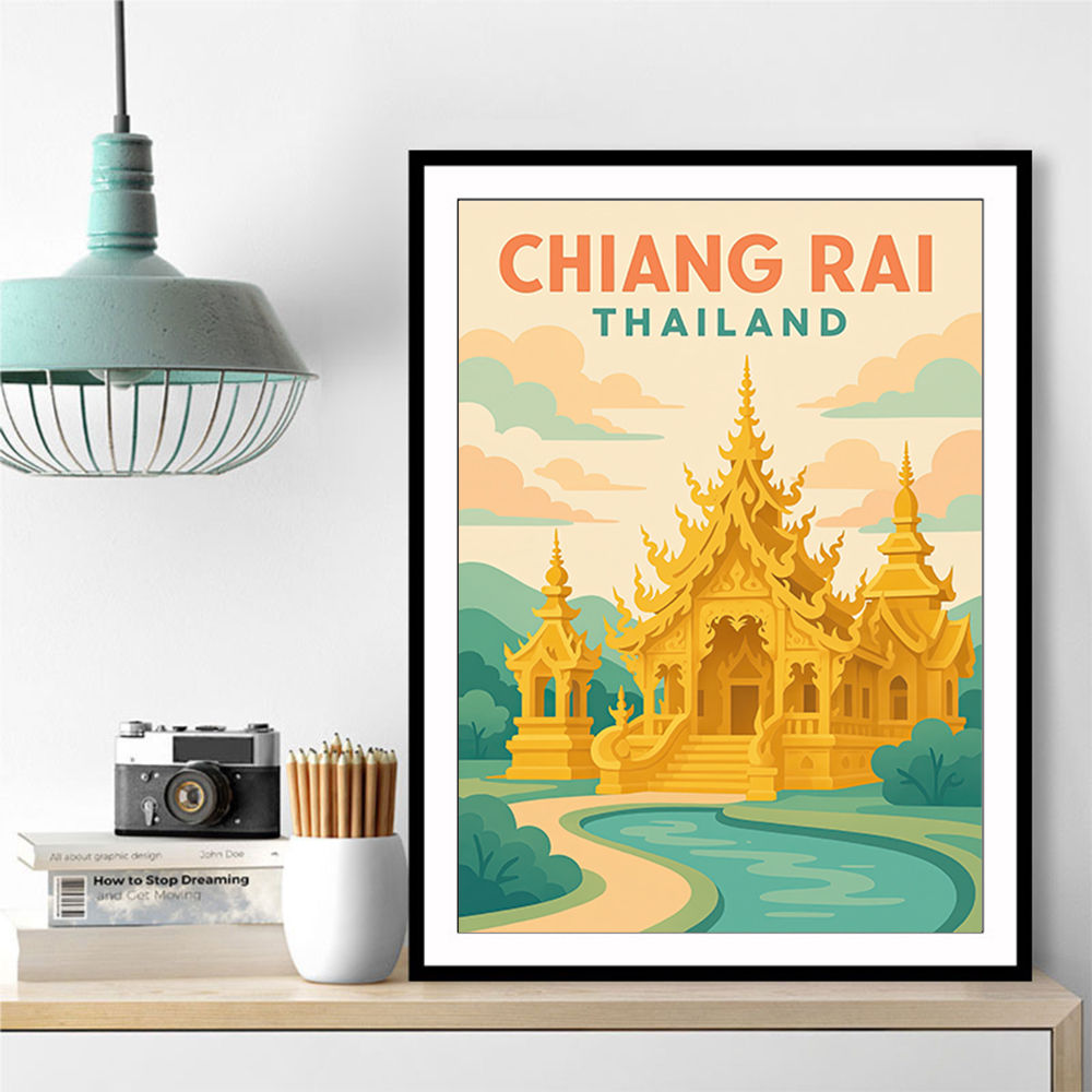 Chiang Rai Thailand Travel Poster 1 Wall Art