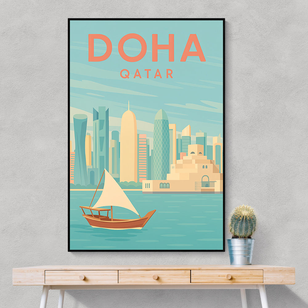Doha Travel Poster Wall Art