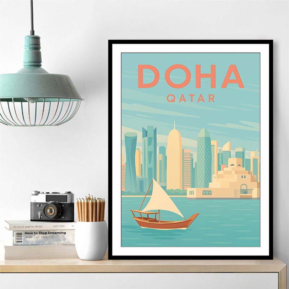 Doha Travel Poster Wall Art