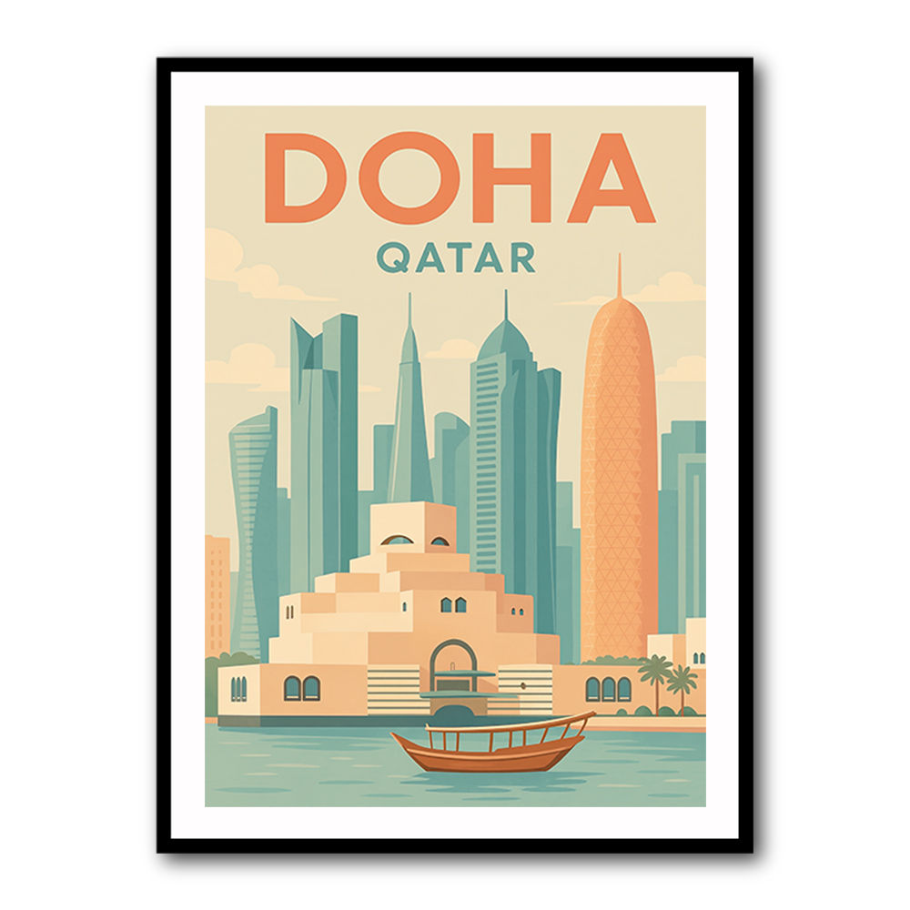 Doha Travel Poster1 Wall Art