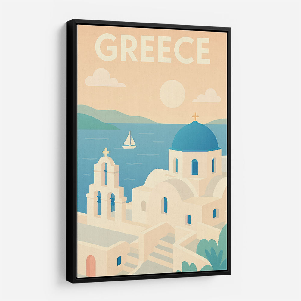 Greece Travel Poster Simple 1 Wall Art